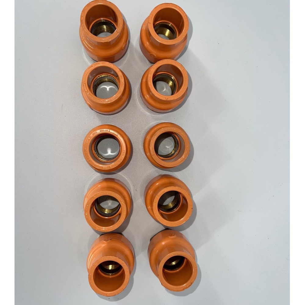 Lot of 10, 3/4 slip to thread Cpvc- Brass Female adapters , for fire‎ sprinklers